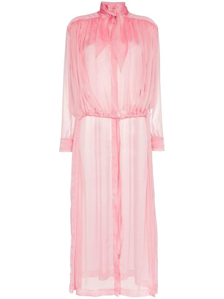 Matériel Bow Detail Maxi Shirt - Pink
