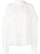 Magda Butrym - Vichy Embroidered Top - Women - Silk/cotton - 38, Women's, White, Silk/cotton