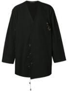 Yohji Yamamoto Open Armpit Ethnic Button Jacket, Men's, Size: 3, Black, Cupro/cotton