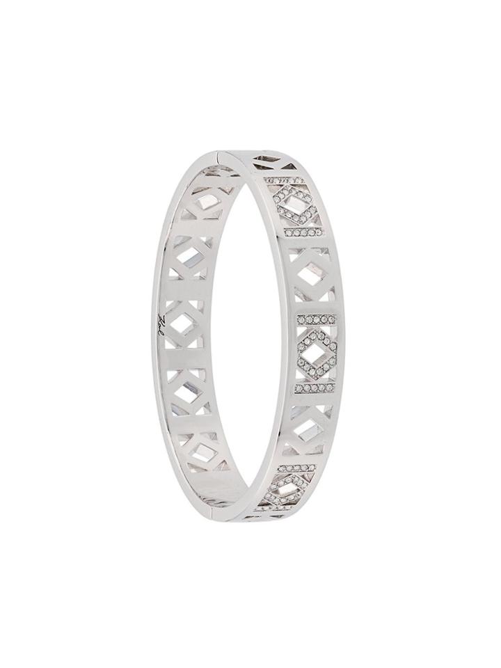 Karl Lagerfeld Double K Cuff Bracelet - Silver
