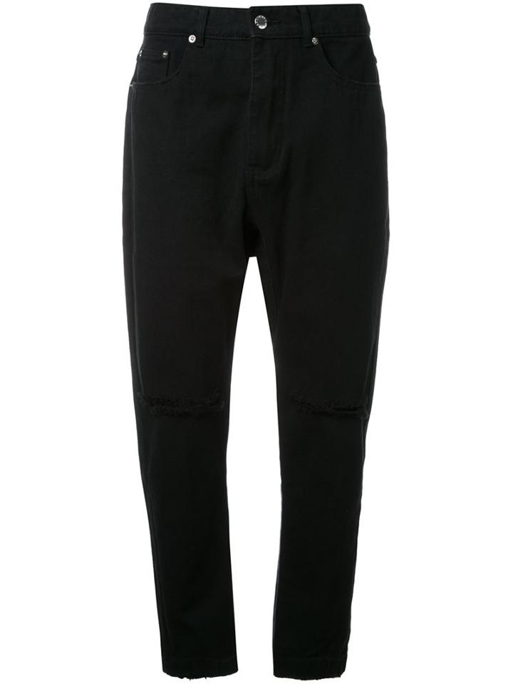 Georgia Alice Cropped Boyfriend Jeans, Women's, Size: 12, Black, Cotton