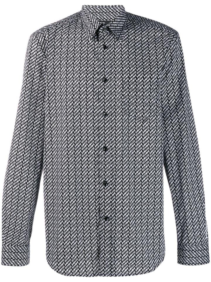 Diesel M-hw-k55 Print Shirt - Black