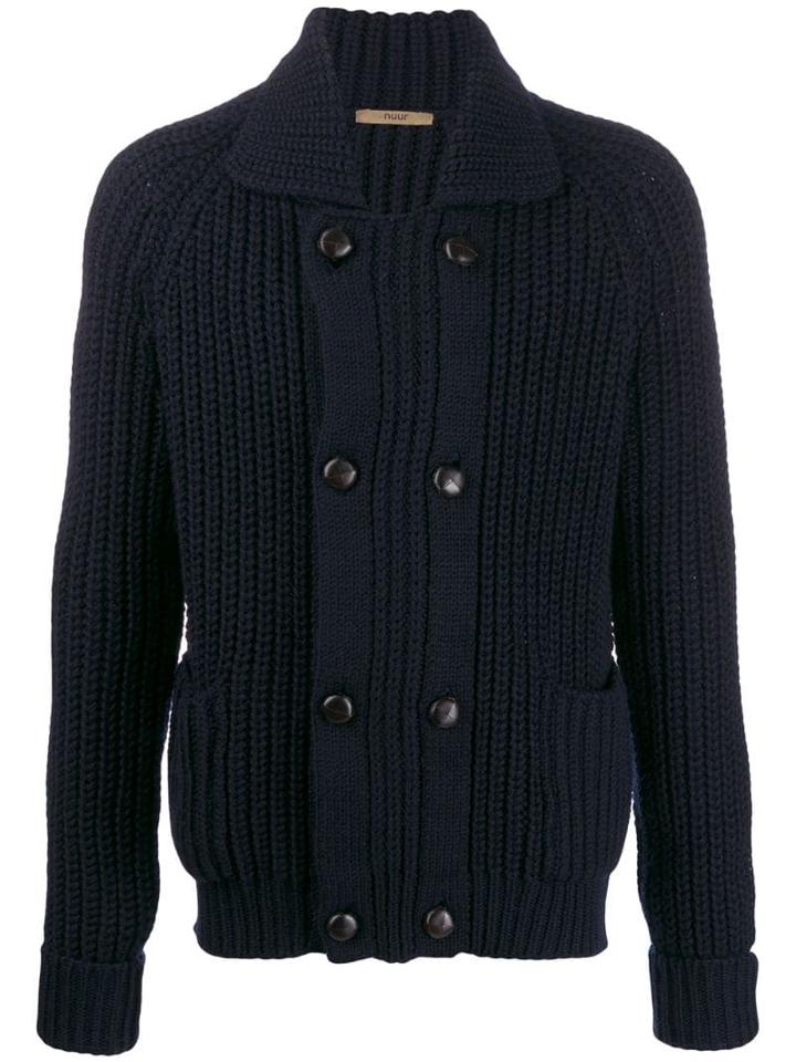 Roberto Collina Chunky Knitted Cardigan - Blue