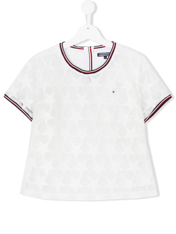 Tommy Hilfiger Junior Teen Mesh Star T-shirt - White