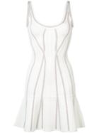 Hervé Léger Flared Mini Dress, Women's, Size: Small, White, Rayon/nylon/spandex/elastane