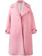 Olympia Le-tan Contrast Button Coat - Pink & Purple