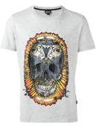 Just Cavalli Skull Print T-shirt, Men's, Size: Large, Grey, Cotton