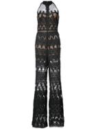 Nicole Miller Jumpsuit With Sheer Panels - Black