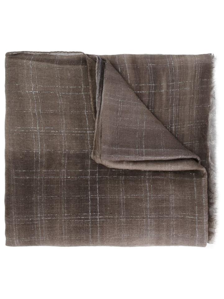 Brunello Cucinelli Tie Dye Scarf, Women's, Green, Polyester/cupro/cashmere