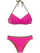 Amir Slama Gold-tone Trimming Bikini Set - Pink