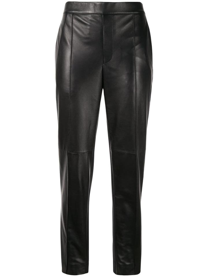 Neil Barrett Cropped Leather Trousers - Black