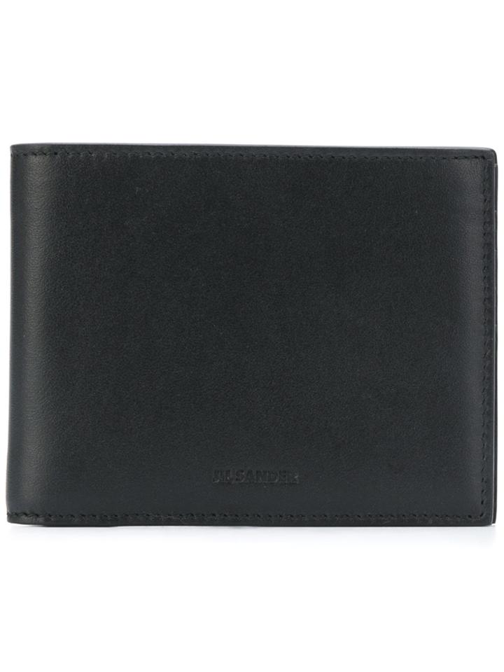 Jil Sander Logo Embossed Bi-fold Wallet - Black