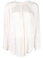 Raquel Allegra Shirred Peasant Blouse, Women's, Size: 1, Nude/neutrals, Viscose/cotton