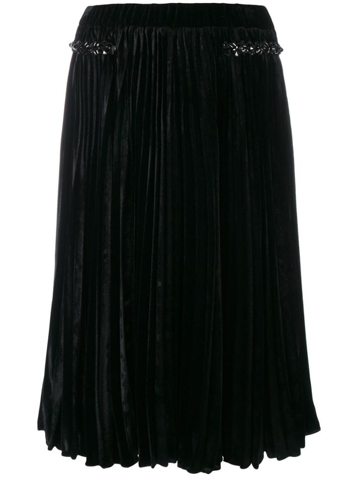 No21 Pleated Flared Skirt - Black