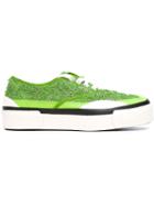 Julien David Platform Sneakers, Women's, Size: 38, Green, Cotton/rubber