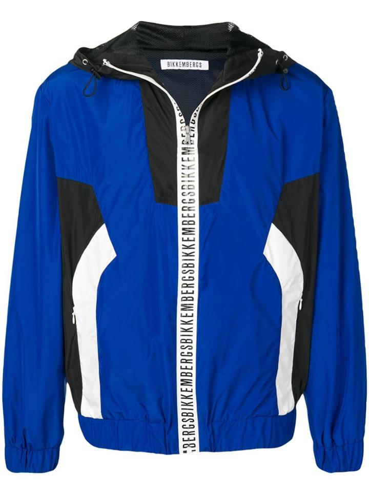 Dirk Bikkembergs Colour-block Hooded Jacket - Blue