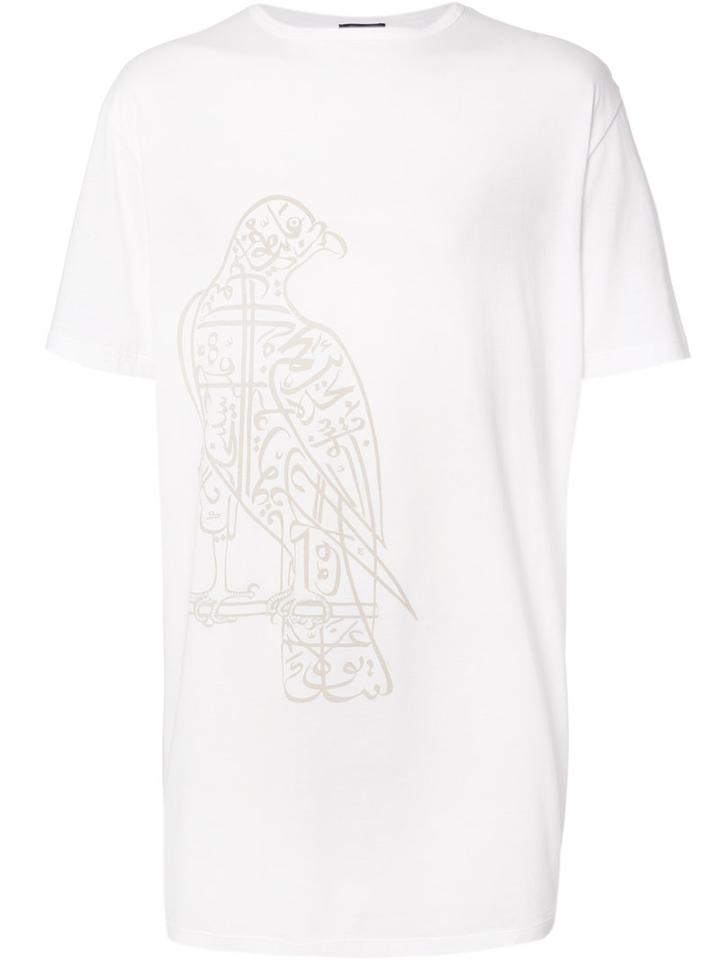 Thamanyah Falcon Print T-shirt, Men's, Size: Xs, White, Cotton