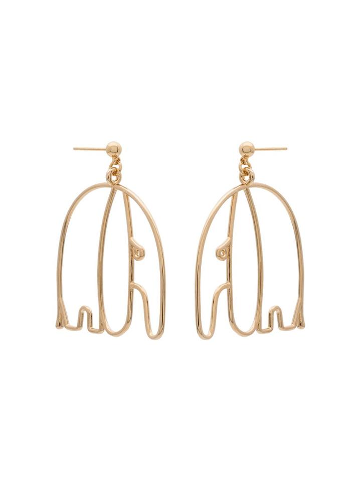 Malaika Raiss Gold Plated Elephant Earrings - Metallic