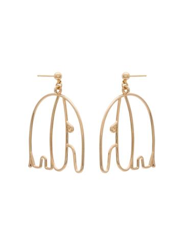 Malaika Raiss Gold Plated Elephant Earrings - Metallic