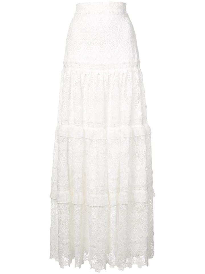 Alexis Lace Maxi Skirt - White