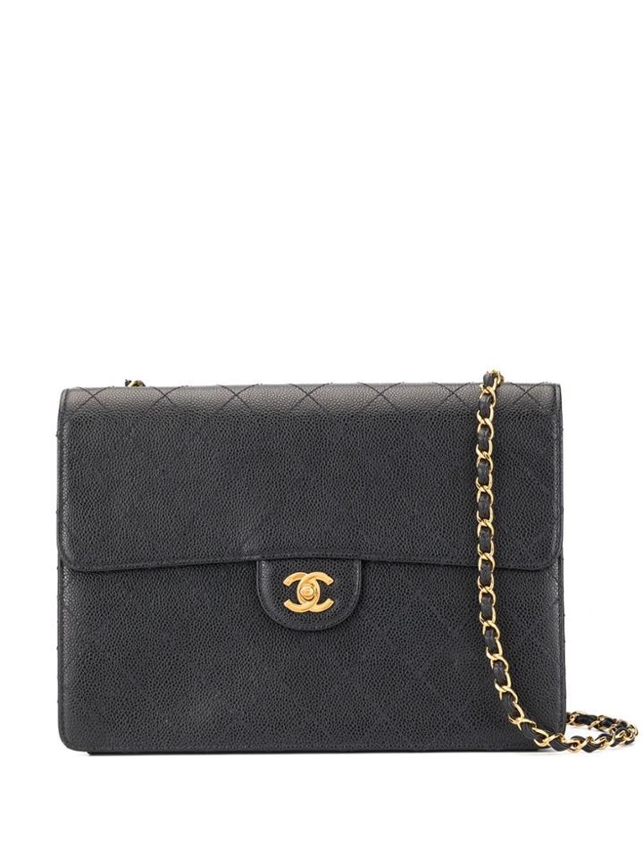 Chanel Pre-owned Jumbo Xl Chain Shoulder Bag - Black