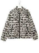 Moncler Kids Teen Logo Print Padded Jacket - White