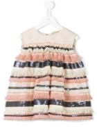 Pamilla Kids - Sequin Striped Top - Kids - Polyester/spandex/elastane/polyester - 6 Yrs, Nude/neutrals