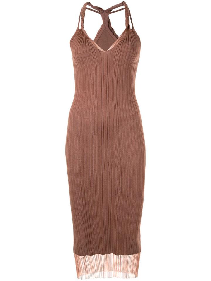 Dion Lee Sheer Knit Twist Tank-dress - Brown