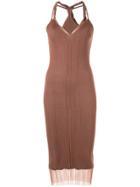 Dion Lee Sheer Knit Twist Tank-dress - Brown