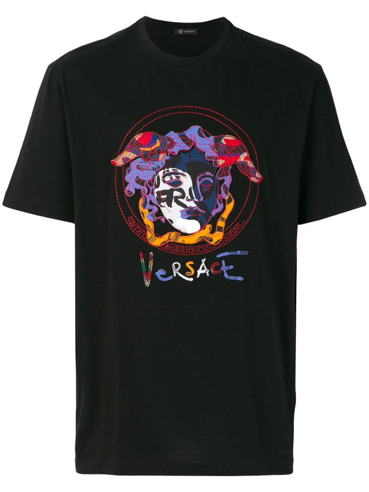 Versace Graffiti Logo T-shirt - Black