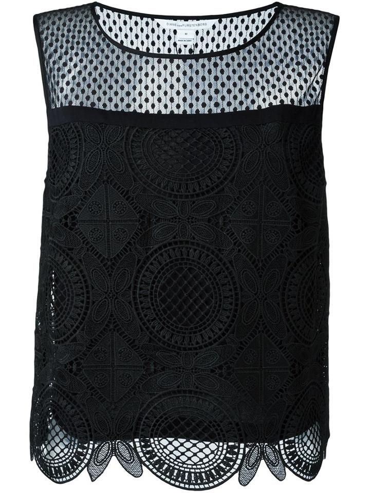 Diane Von Furstenberg Macramé Layered Top