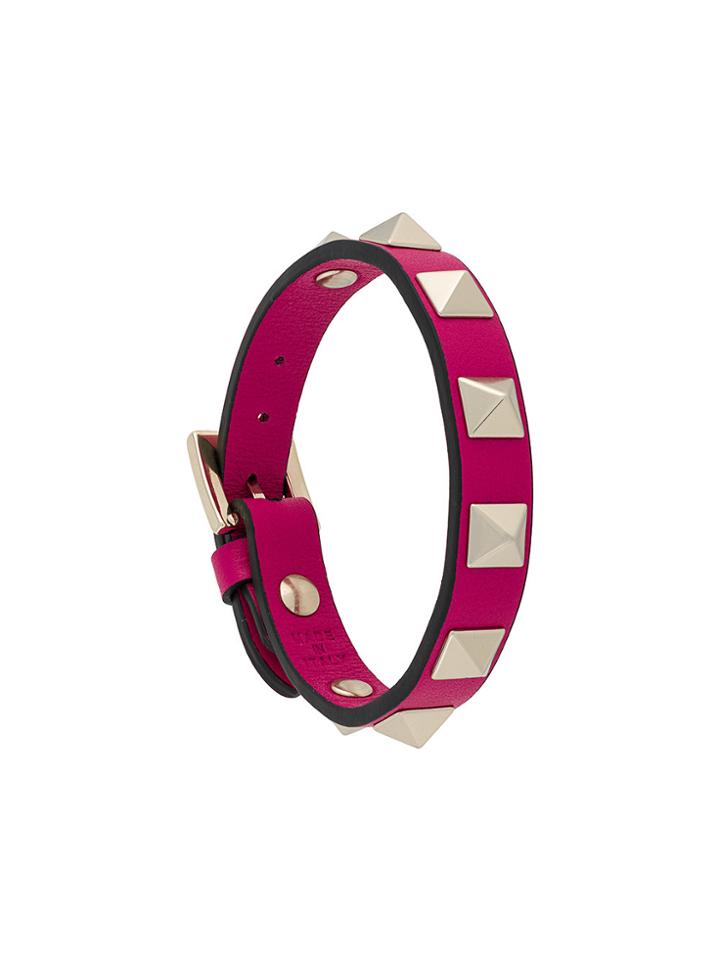Valentino Rockstud Strap Bracelet - Pink & Purple