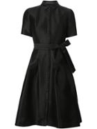 Carolina Herrera Belted Shirt Dress, Women's, Size: 4, Black, Cotton
