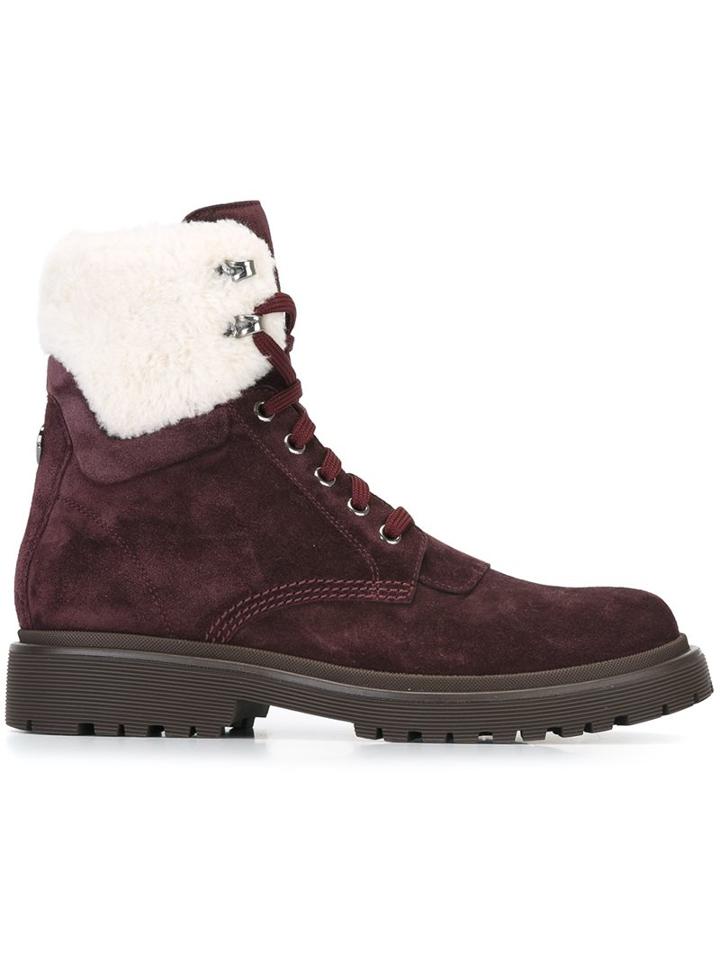 Moncler Lace-up Suede Boots