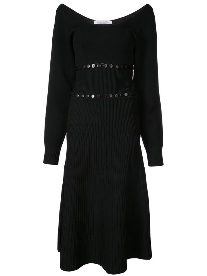Prabal Gurung Scoop Neck Convertible Knitted Dress - Black