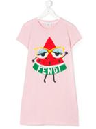 Fendi Kids Teen Watermelon-print T-shirt - Pink & Purple
