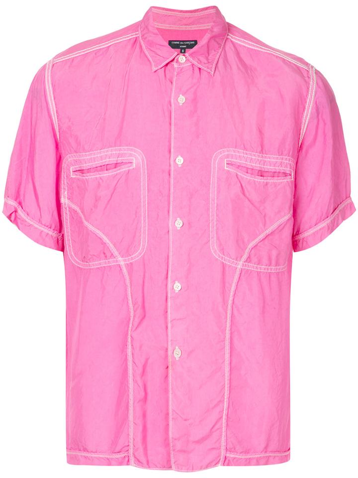 Comme Des Garçons Vintage Contrast Stitch Shirt - Pink & Purple