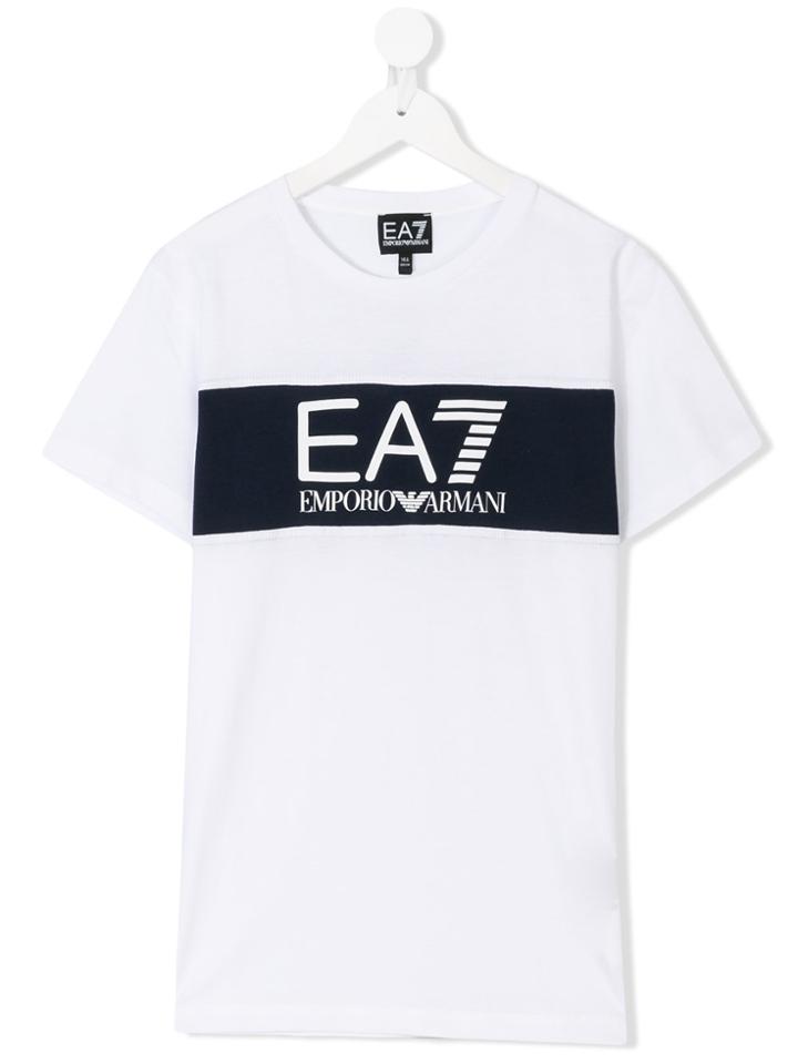 Ea7 Kids Logo Print T-shirt - White
