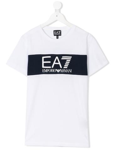 Ea7 Kids Logo Print T-shirt - White
