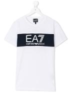Ea7 Kids Logo Print T-shirt - White