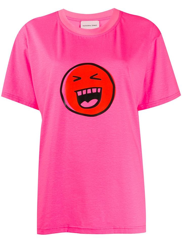 Natasha Zinko Smiley Print T-shirt - Pink