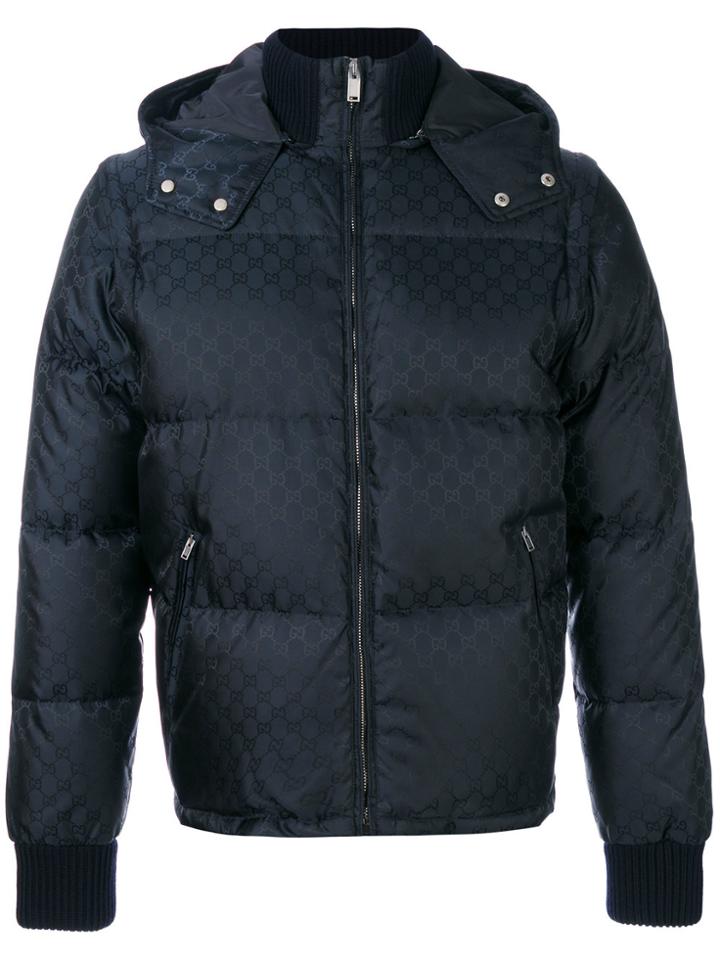 Gucci Gg Jacquard Quilted Jacket - Blue