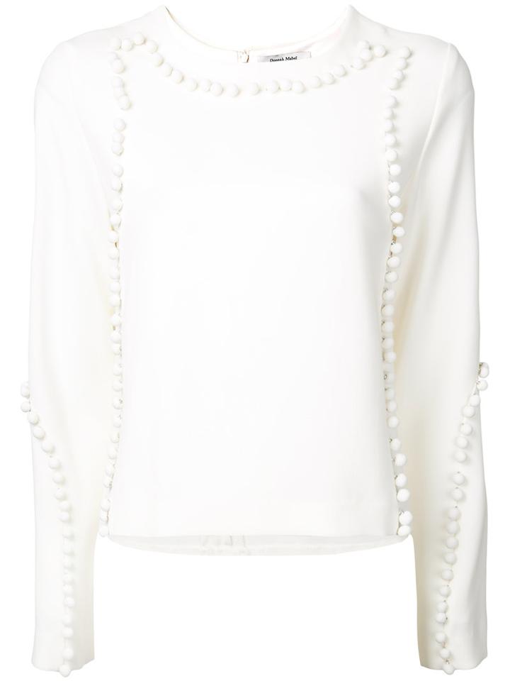 Donnah Mabel - Spheres Applique Top - Women - Polyester/triacetate - 0, White, Polyester/triacetate