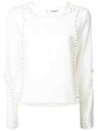 Donnah Mabel - Spheres Applique Top - Women - Polyester/triacetate - 0, White, Polyester/triacetate
