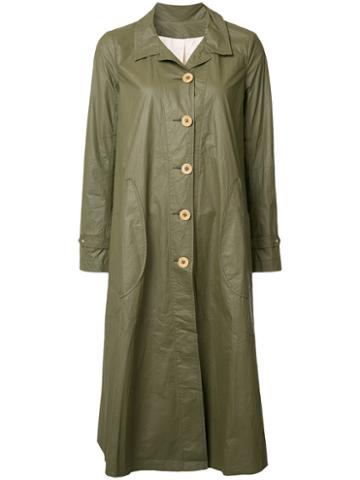 Deep Moss Button Up Raincoat, Size: Large, Green, Polyethylene