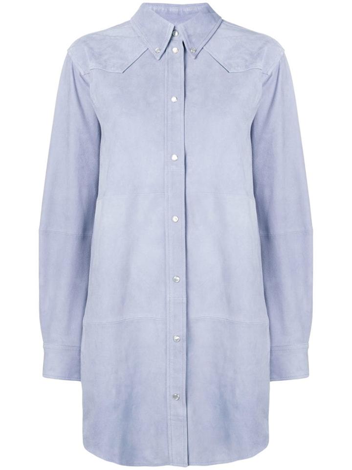 Isabel Marant Étoile Oversized Leather Shirt - Blue