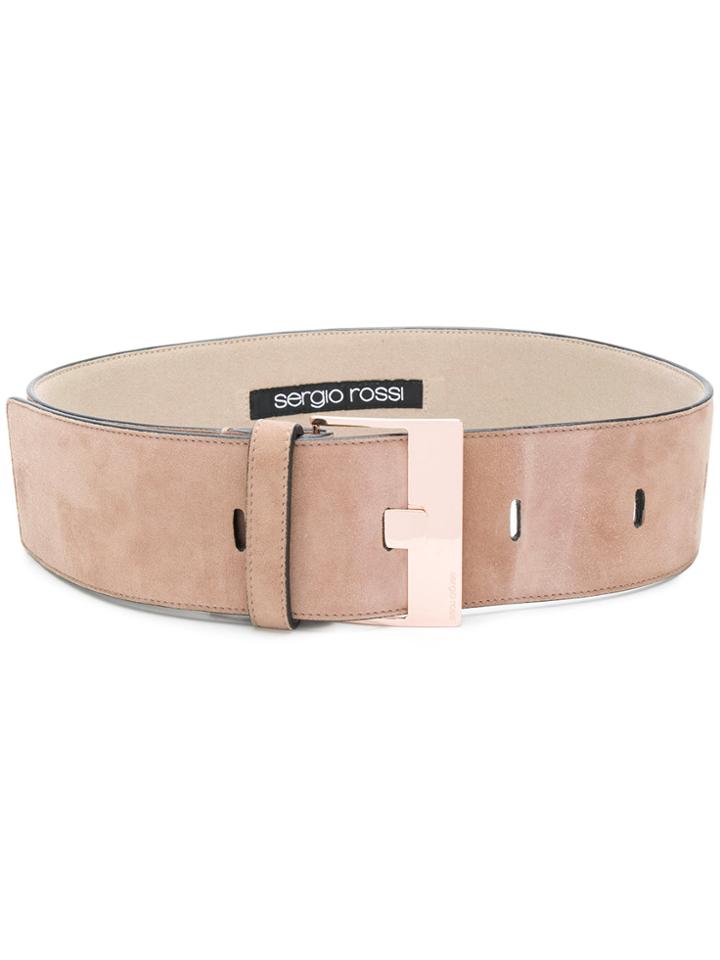 Sergio Rossi Classic Buckled Belt - Pink & Purple