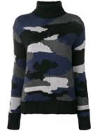 P.a.r.o.s.h. Camouflage Turtleneck Sweater - Blue