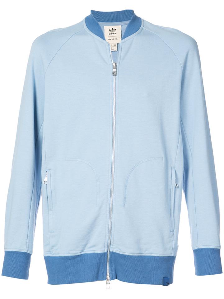 Adidas Zip Front Bomber Sweatshirt - Blue