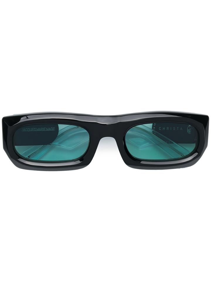 Jacques Marie Mage Christa Rectangular Sunglasses - Black